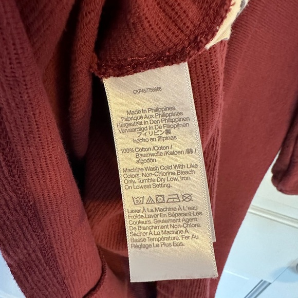 Madewell Cotton Autumn Texture and Thread Dress Size XL Dusty Burgundy - Picture 11 of 11